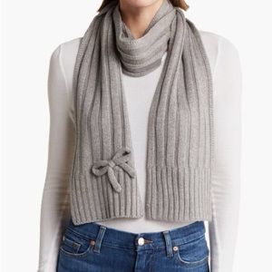 NWT Kate Spade ♠️ Heather Grey Sparkle Knit Bow Scarf